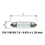 OSRAM 24 VOLT 3W KISA BOY SOFİT LAMBA Resim 2