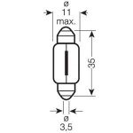 OSRAM 24 VOLT 5W ORTA BOY SOFİT LAMBA Resim 3