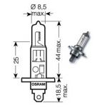 OSRAM 12 VOLT H1 55W NORMAL IŞIK  Resim 2